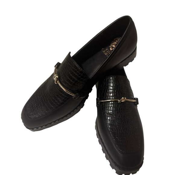 Vince Camuto Black Textured Loafers with Gold Detail brand new - Picture 12 of 14